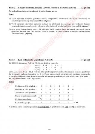 Telsiz ve Mobil Ağlar Vize Soruları