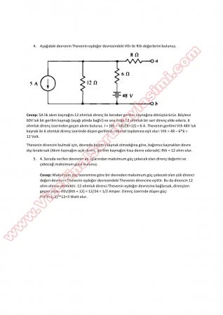 Elektrik Devre Temelleri Vize Soruları ve Cevapları