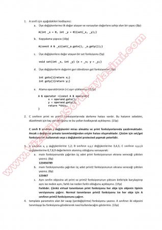 Nesneye Dayalı Programlama Final Soruları ve Cevapları