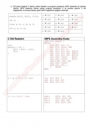 Bilgisayar Yapısı Final Soru Ve Cevapları