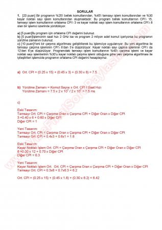 Bilgisayar Yapısı Vize Soru Ve Cevapları