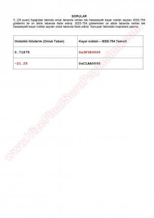 Bilgisayar Yapısı 2.Vize Soru Ve Cevapları