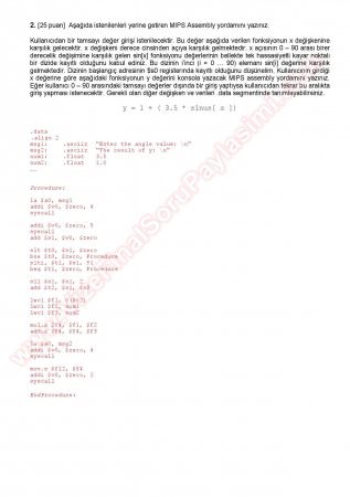 Bilgisayar Yapısı 2.Vize Soru Ve Cevapları