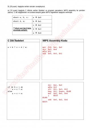 Bilgisayar Yapısı 2.Vize Soru Ve Cevapları