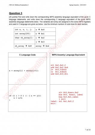 Computer Organizations Midterm Question And Answers