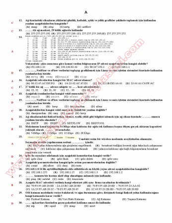 Bilgisayar Ağları ve Uyg. Final Soruları ve Cevapları