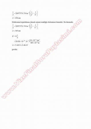 Kuantum Kimyası Vize Soruları ve Cevapları