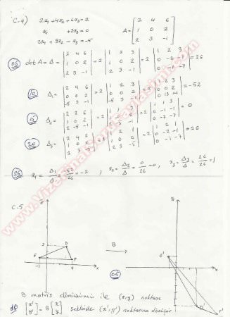 Dogrusal Cebir Vize Soruları Ve Çözümleri