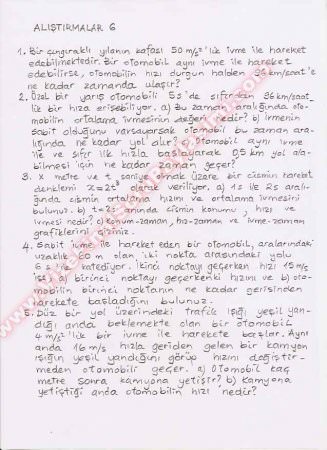 Fizik Alıştırma Soruları