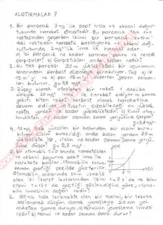 Fizik Alıştırma Soruları