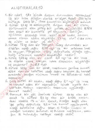 Fizik Alıştırma Soruları