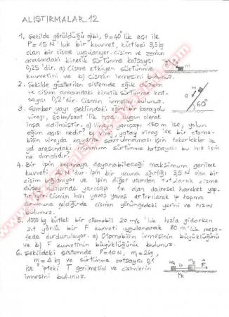 Fizik Alıştırma Soruları