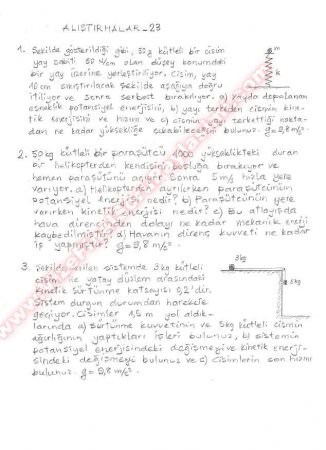 Fizik Alıştırma Soruları