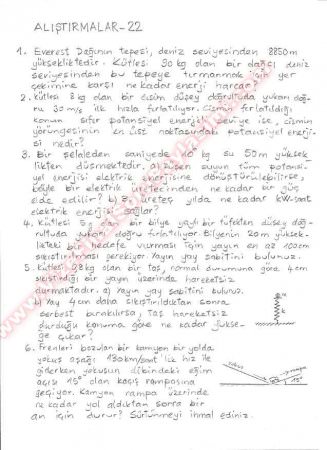 Fizik Alıştırma Soruları