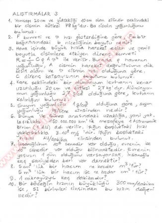 Fizik Alıştırma Soruları
