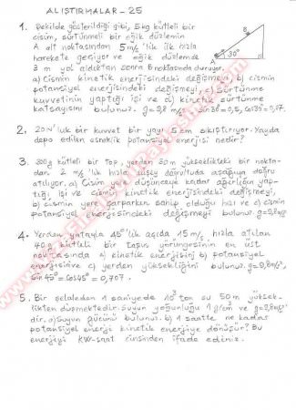 Fizik Alıştırma Soruları