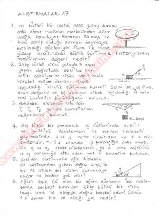 Fizik Alıştırma Soruları