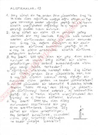 Fizik Alıştırma Soruları