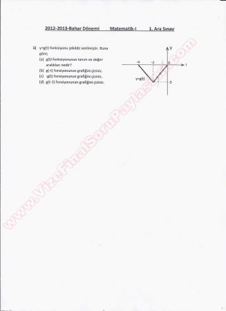 Matematik 1 Vize Soruları -2013