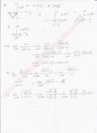 Matematik 1 Vize Soruları -2013