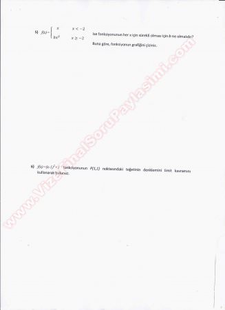 Matematik 1 Vize Soruları -2013