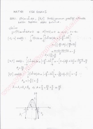 Matematik 1 Kısa Sınav Soruları -2012