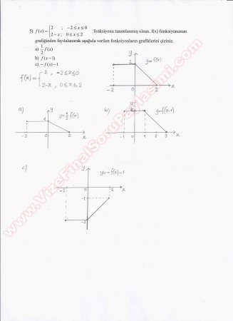 Matematik 1 Vize Soruları -2012