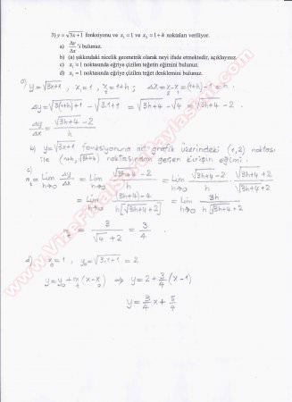 Matematik 1 Vize Soruları -2012