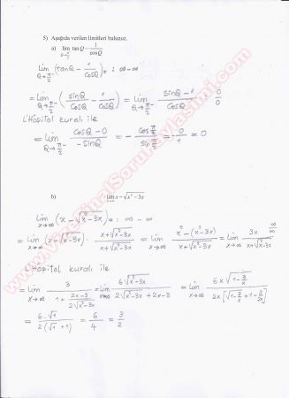 Matematik 1 Vize2 Soruları -2012