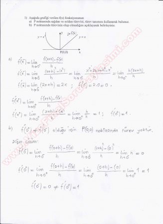 Matematik 1 Vize2 Soruları -2012