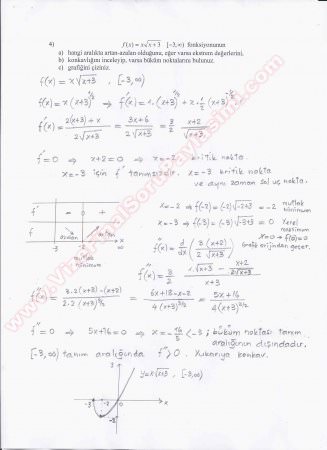 Matematik 1 Vize2 Soruları -2012