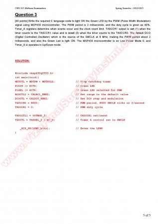 Microcontrollers Midterm Examination Solutions