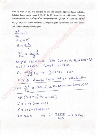 Mukavemet 2 Final Soruları Ve Çözümleri