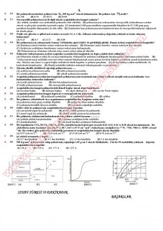 Polimer Kimyası Final Soruları -2012