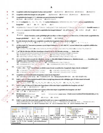 Kimyacılar İçin Bilgisayar Vize Soruları -2012
