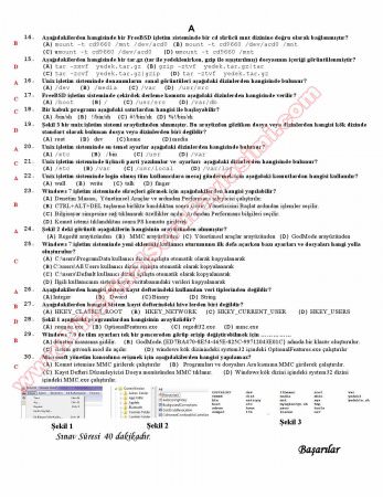İşletim Sistemleri ve Uyg. Final Soruları -2013