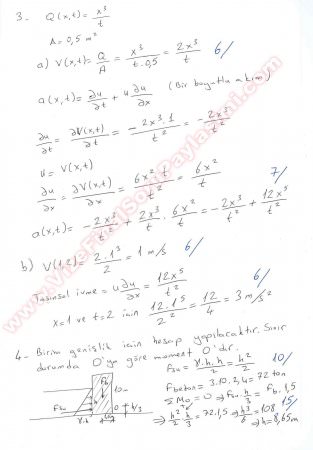 Akışkanlar Mekaniği Bütünleme soruları 2013