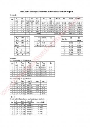 Betonarme 2 Final Cevapları