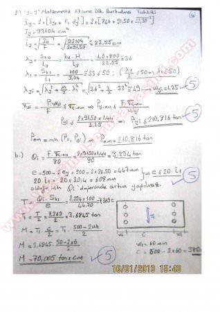 Çelik Yapılar Bütünleme Soruları