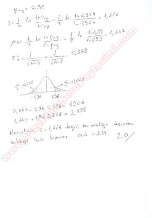 İstatistik Bütünleme Soruları -2012
