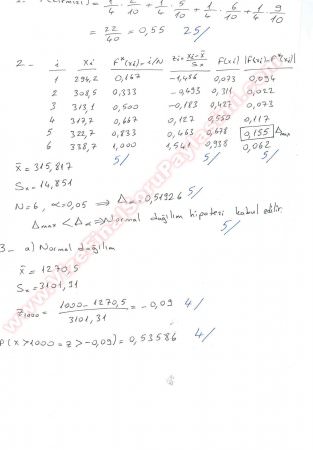 İstatistik Final Soruları -2012