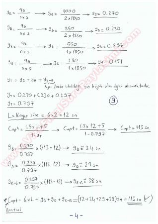 Trafik Mühendisliği Final Cevapları 2015