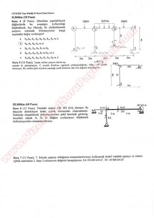 Yapı Statiği 2 Final Soruları Ve Cevapları  2015