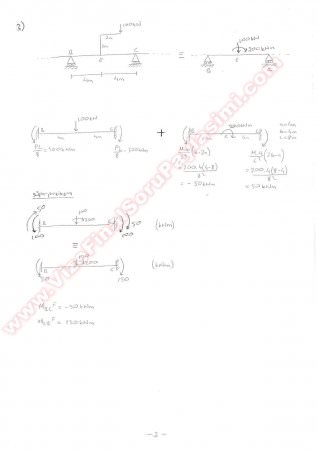 Yapı Statiği 2 Final Soruları Ve Cevapları  2015