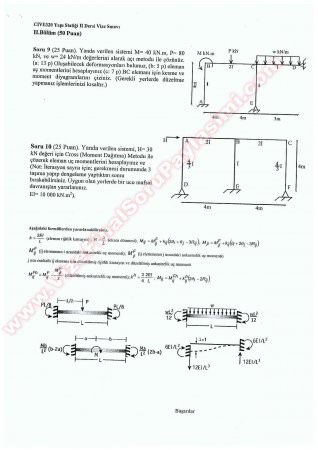 Yapı Statiği 2 Vize Soruları Ve Cevapları  2015