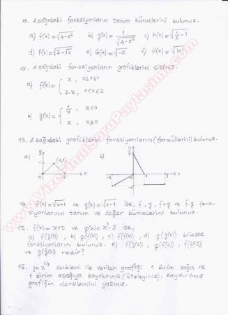 Matematik 1 Alıştırmalar 1