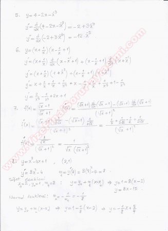 Matematik 1 Alıştırmalar 2