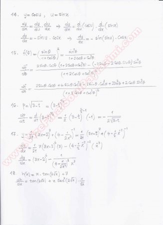 Matematik 1 Alıştırmalar 2