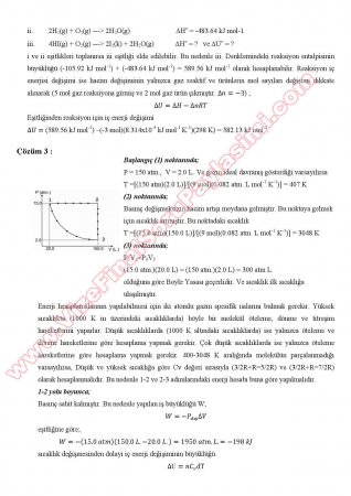 Fiziksel Kimya -1 Final Soruları ve Çözümleri