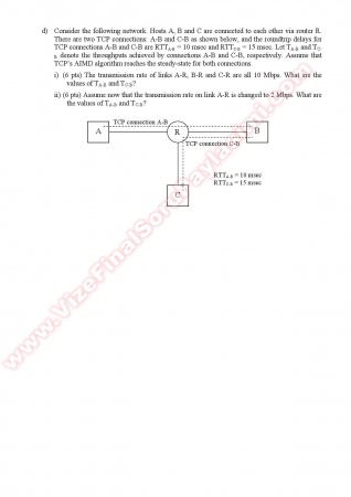 Computer Networks Midterm Questions - Fall 2011